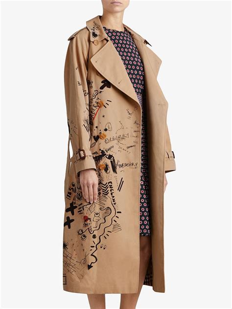 burberry sketch print trench coat|burberry trench coats for women.